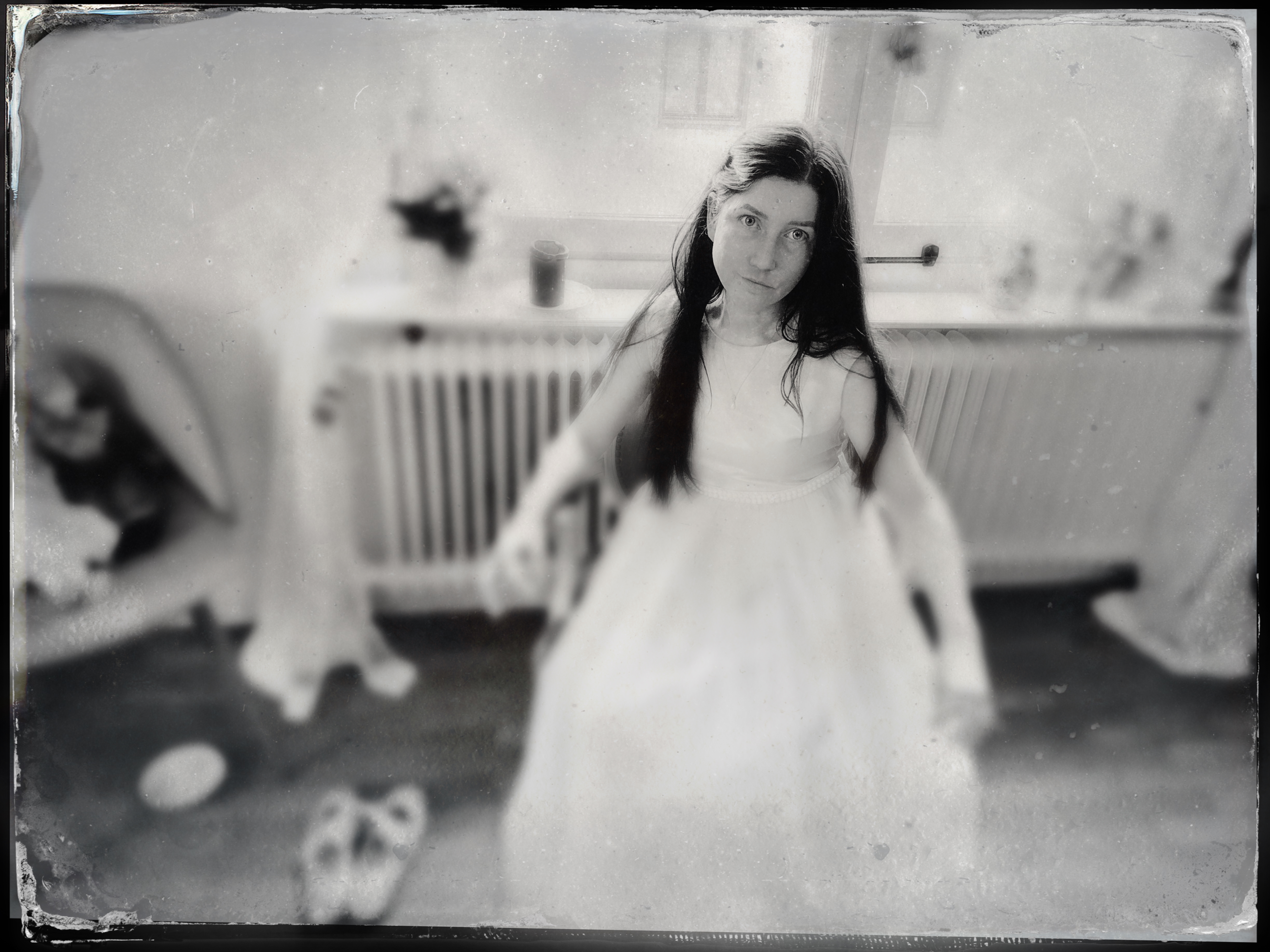 Self-portrait in black and white